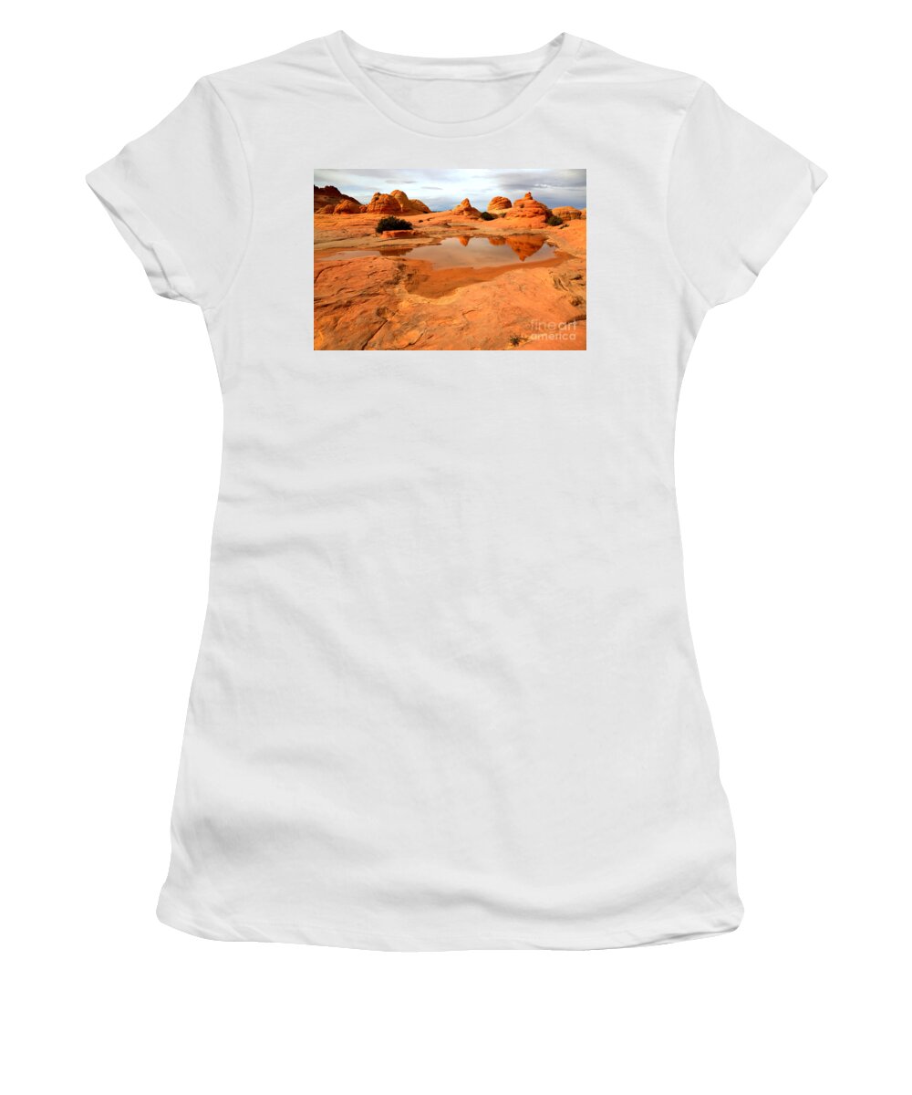 Coyote Buttes Women's T-Shirt featuring the photograph Paria Desert Reflections by Adam Jewell