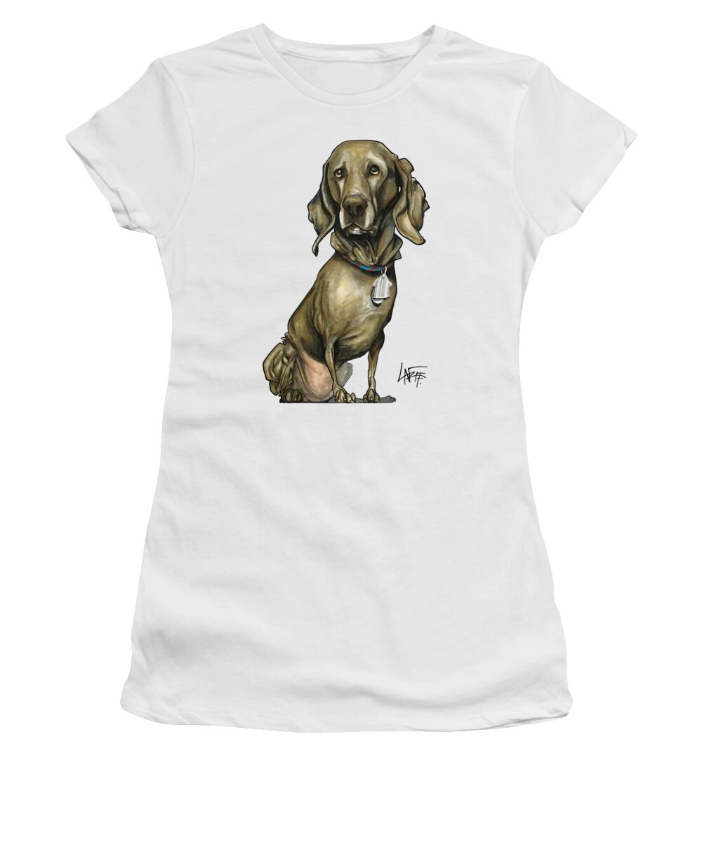 Dog Portrait Women's T-Shirt featuring the drawing Parish 3549 ZEUS by Canine Caricatures By John LaFree