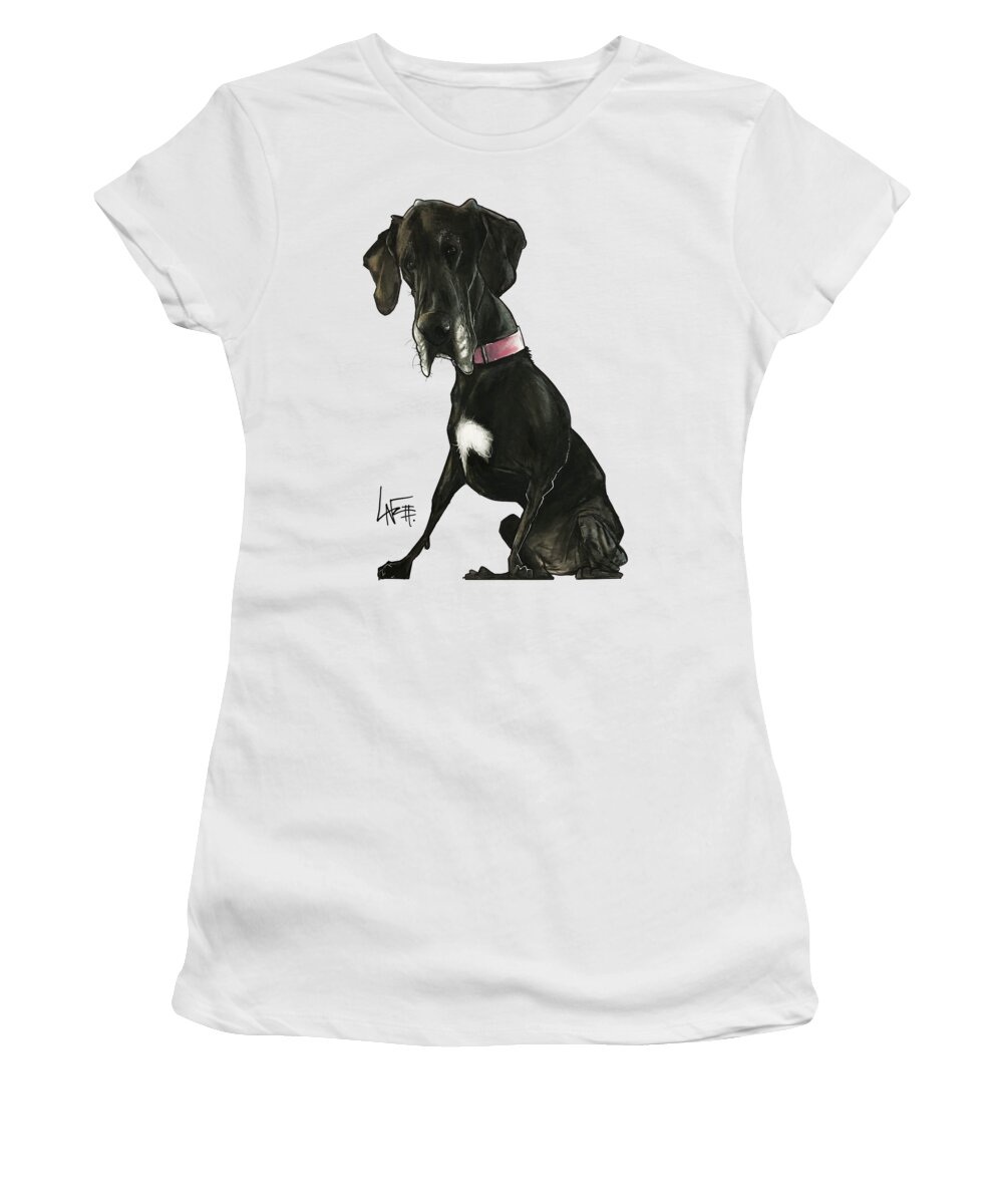 Dog Portrait Women's T-Shirt featuring the drawing Parish 3549 ZIVA by John LaFree