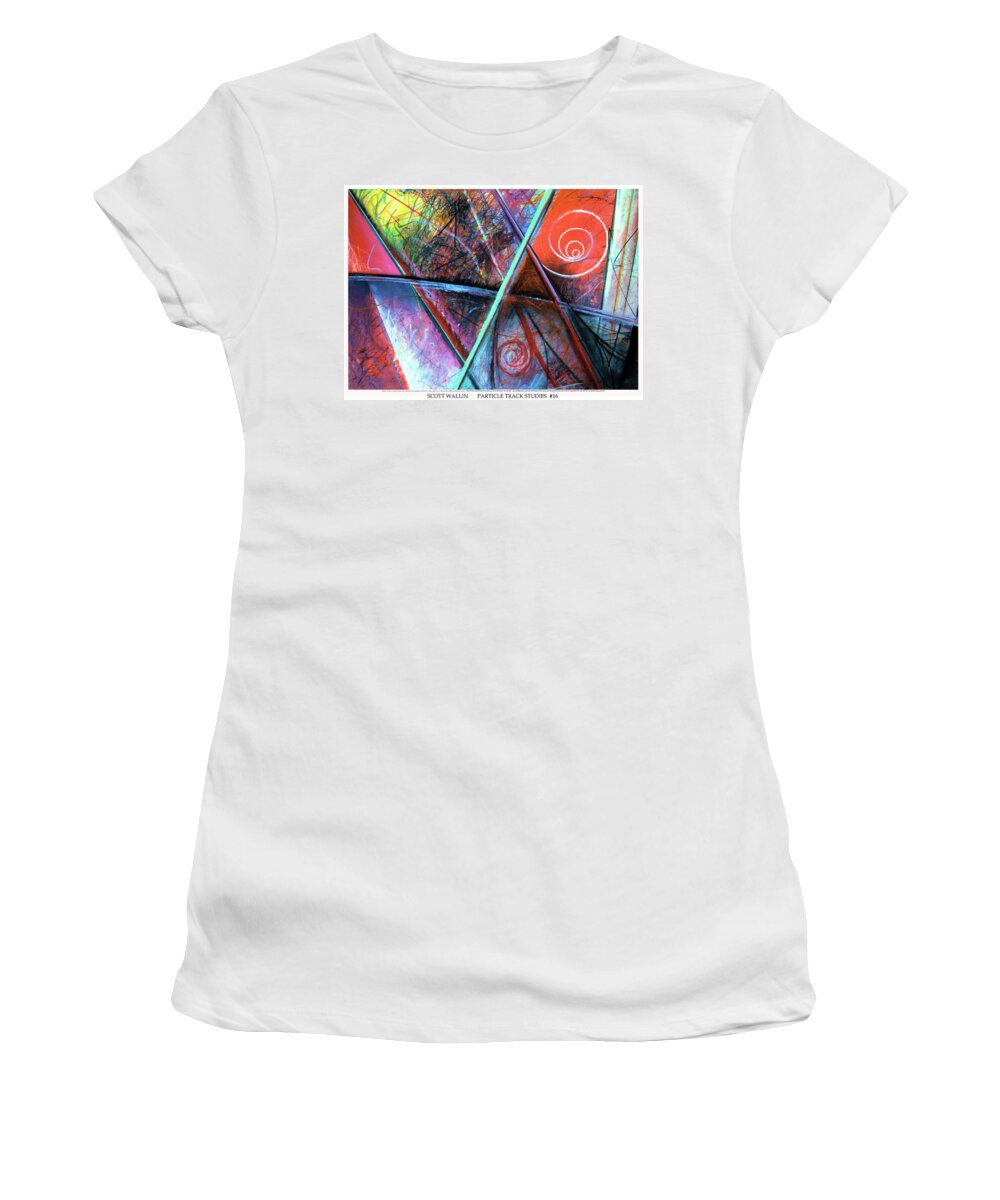 A Bright Women's T-Shirt featuring the painting Particle Track Study Sixteen by Scott Wallin