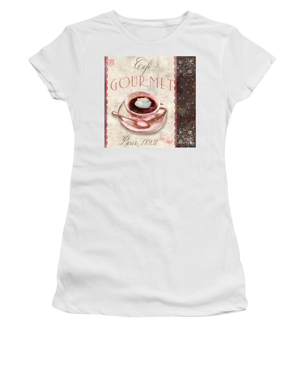 Coffee Women's T-Shirt featuring the painting Patisserie Cafe Gourmet Coffee by Mindy Sommers