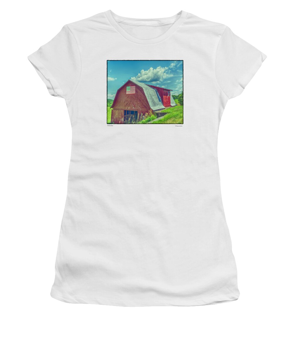 Barn Quilt Women's T-Shirt featuring the photograph Patriotic Clouds by R Thomas Berner