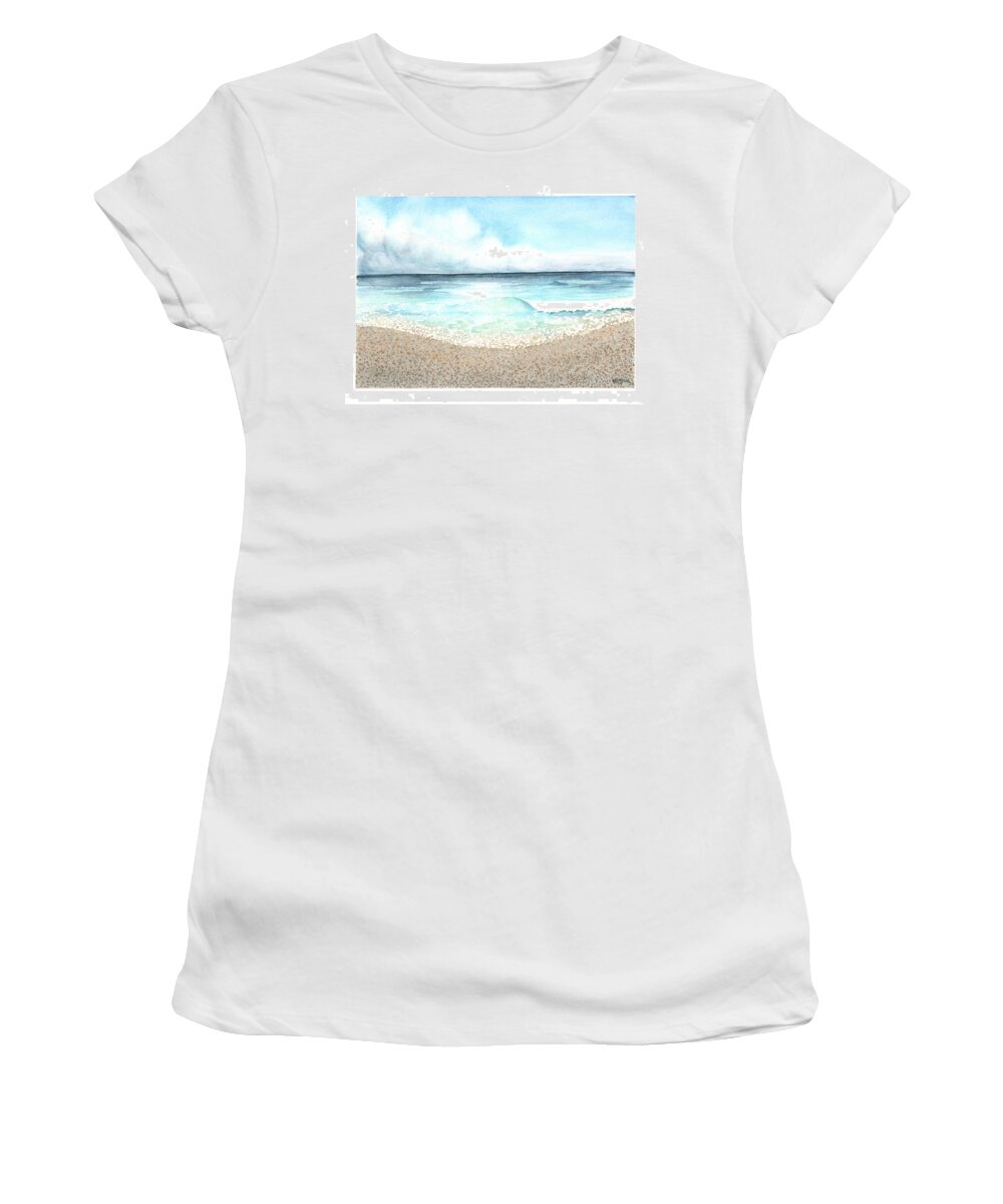 Gulf Coast Women's T-Shirt featuring the painting Peaceful, Easy Feeling by Hilda Wagner