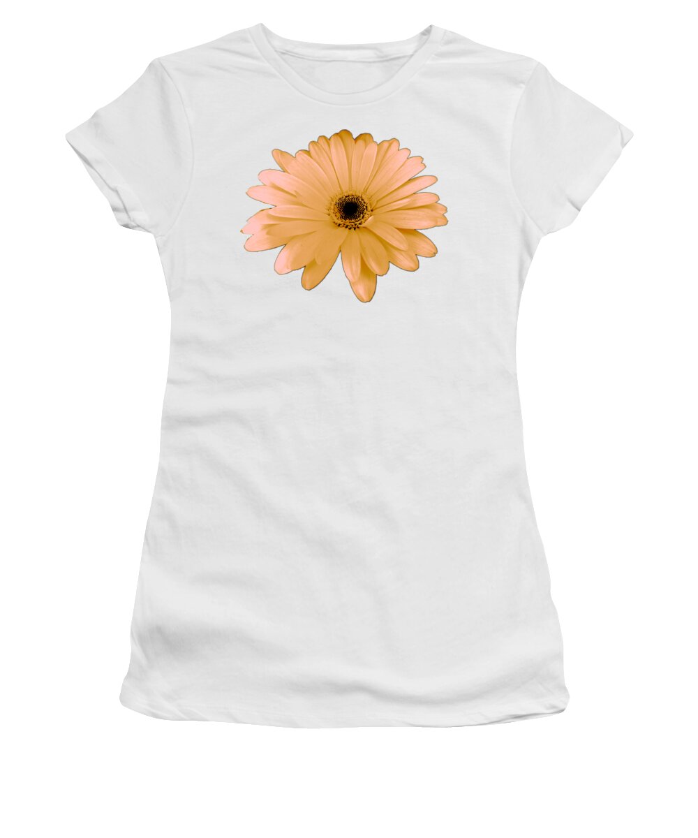 Digital Art Women's T-Shirt featuring the digital art Peach Daisy Flower by Delynn Adams by Delynn Addams