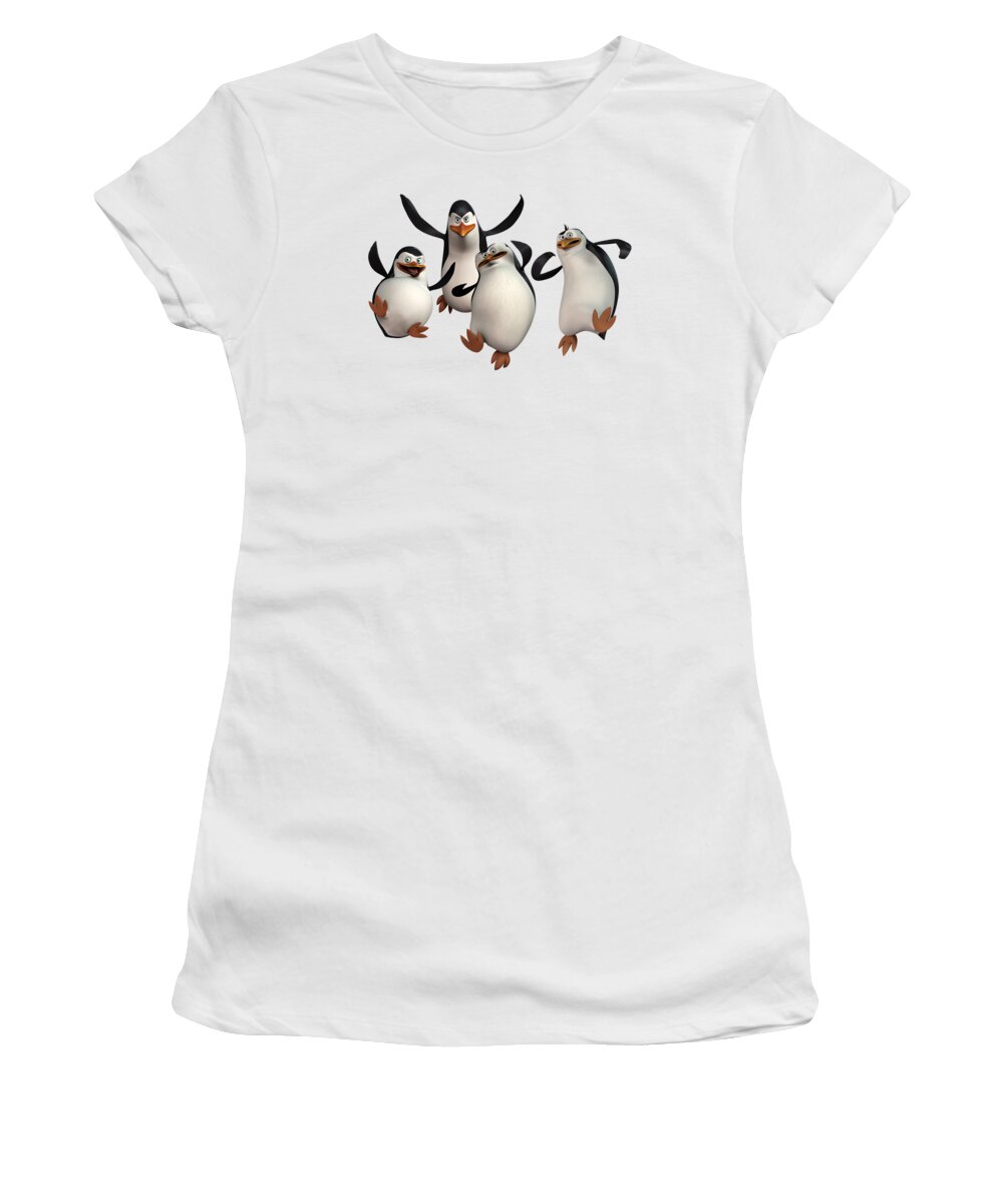 Penguins Women's T-Shirt featuring the drawing Penguins of Madagascar 2 by Movie Poster Prints
