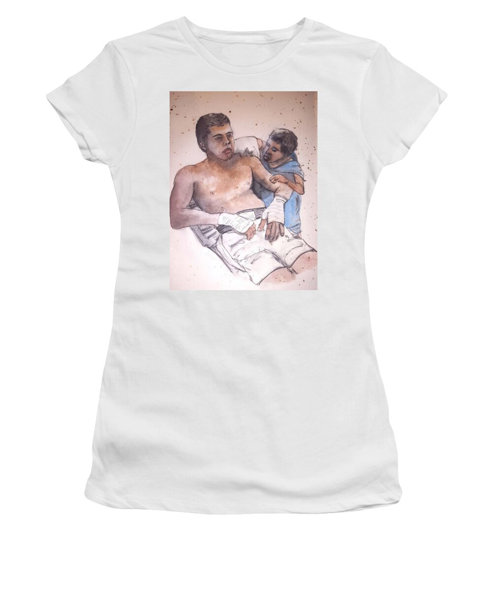 Mohammad Ali . People. . Famous Or Infamous. Women's T-Shirt featuring the painting People you know album by Debbi Saccomanno Chan