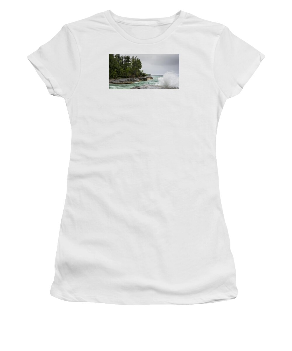 Pictured Rocks Women's T-Shirt featuring the photograph Pictured Rocks 1 by Steve L'Italien