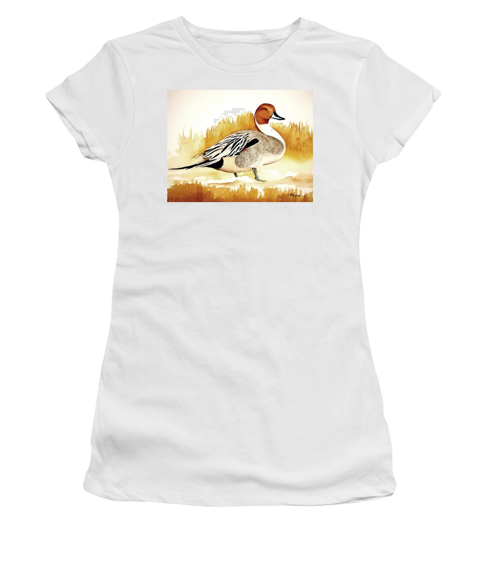 Pintail Women's T-Shirt featuring the painting Pin-Up II by Richard Rooker