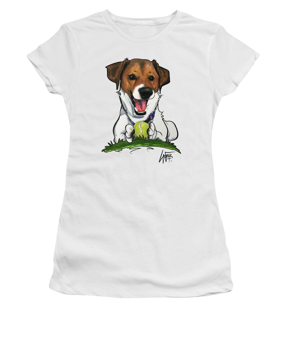 Pinard Women's T-Shirt featuring the drawing Pinard 3941 by Canine Caricatures By John LaFree
