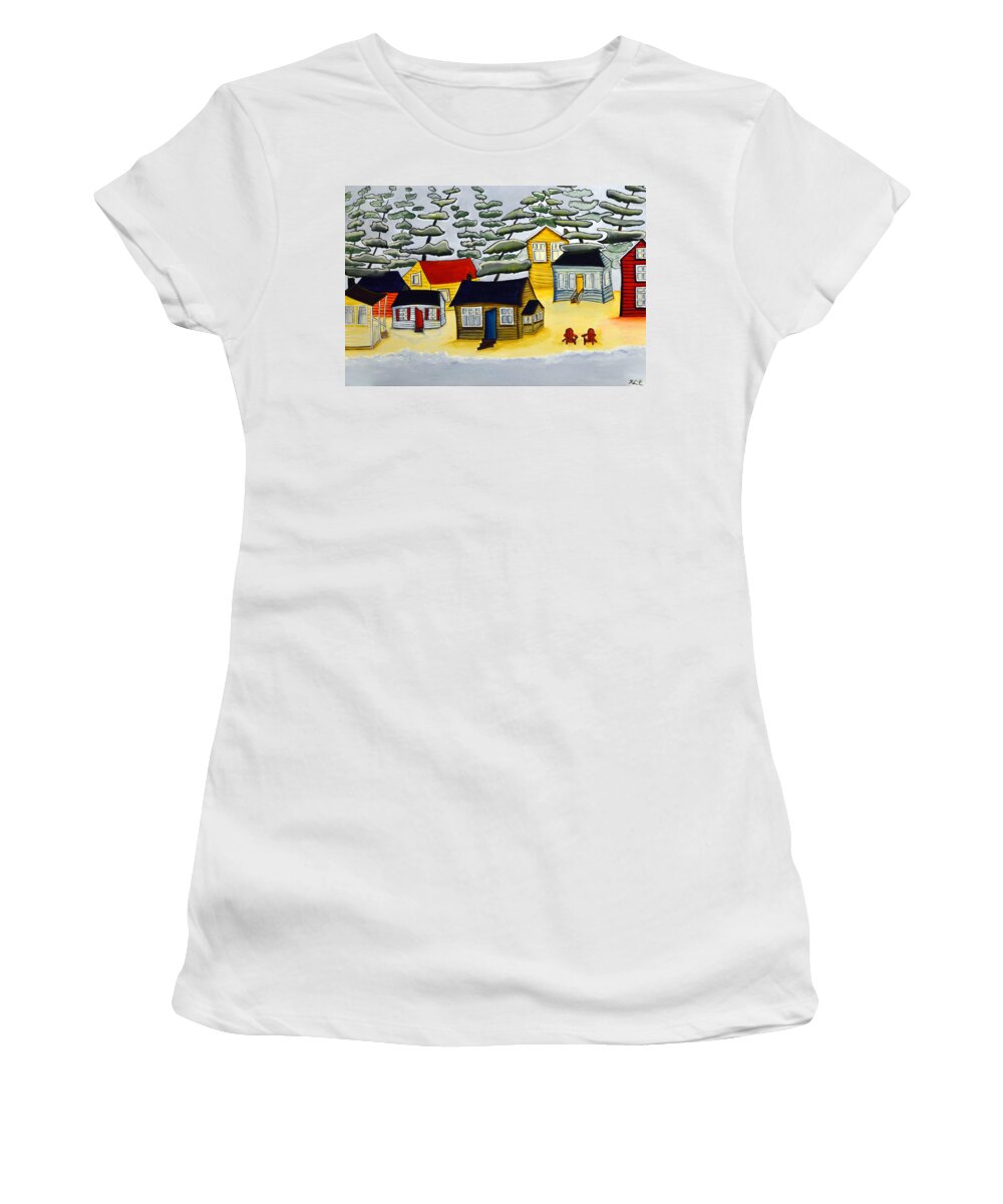 Abstract Women's T-Shirt featuring the painting Pine Cove by Heather Lovat-Fraser