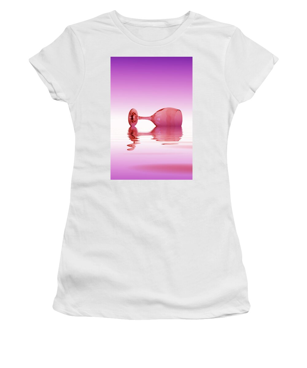 Pink Glass Women's T-Shirt featuring the photograph Pink Glass by David French