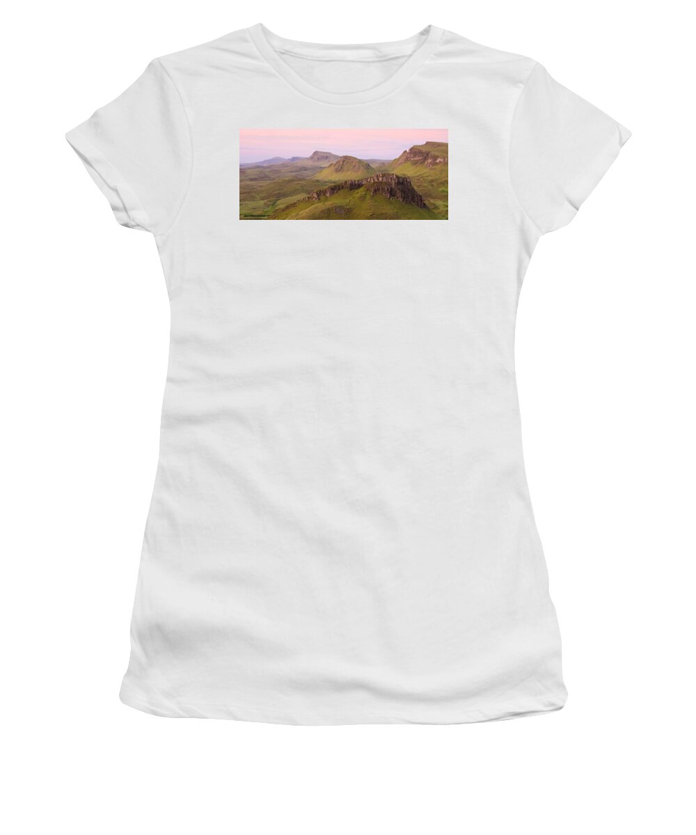 Isle Of Skye Women's T-Shirt featuring the photograph Pink Skye by Stephen Taylor