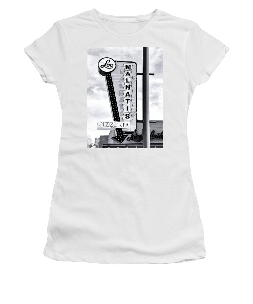 Lou Women's T-Shirt featuring the photograph PIZZA TIME Chicago Pizza by William Dey