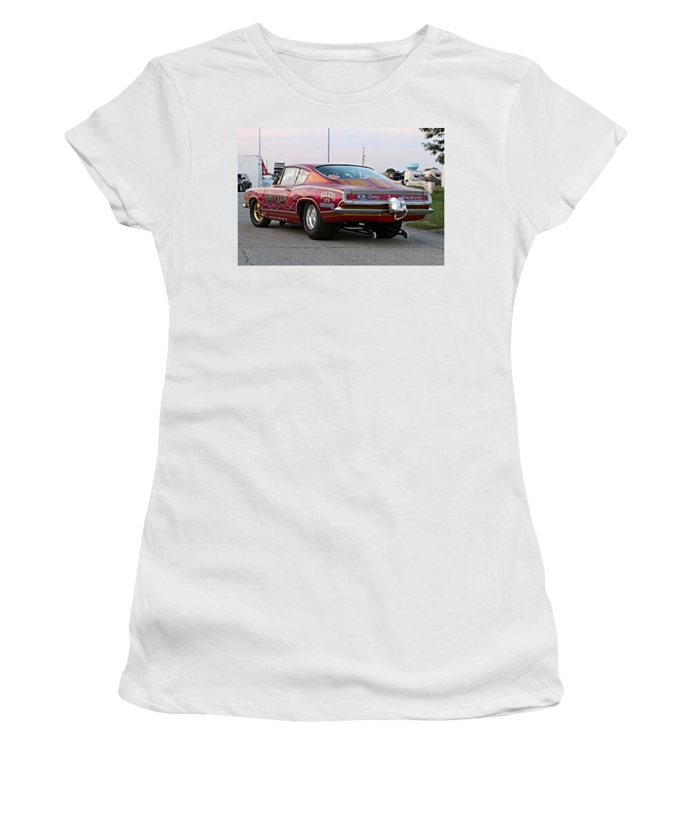 Plymouth Barracuda Women's T-Shirt featuring the photograph Plymouth Barracuda by Jackie Russo
