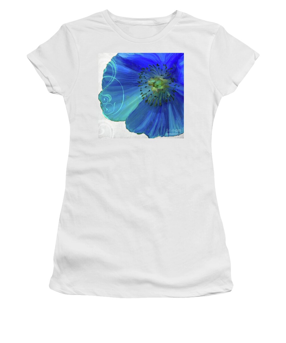 Poppy Women's T-Shirt featuring the painting Poppy Blues III by Mindy Sommers