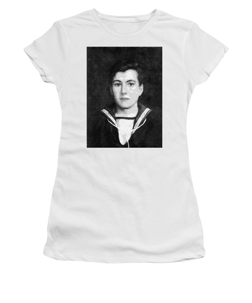 Girl Women's T-Shirt featuring the painting Portrait of a youth from History Series. No 1 by Celestial Images