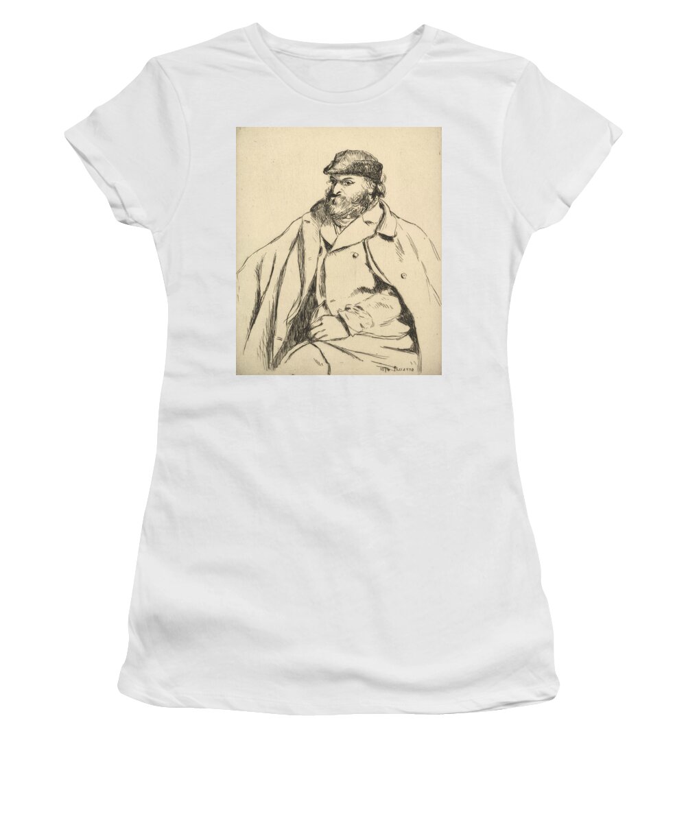 19th Century Art Women's T-Shirt featuring the relief Portrait of Paul Cezanne by Camille Pissarro
