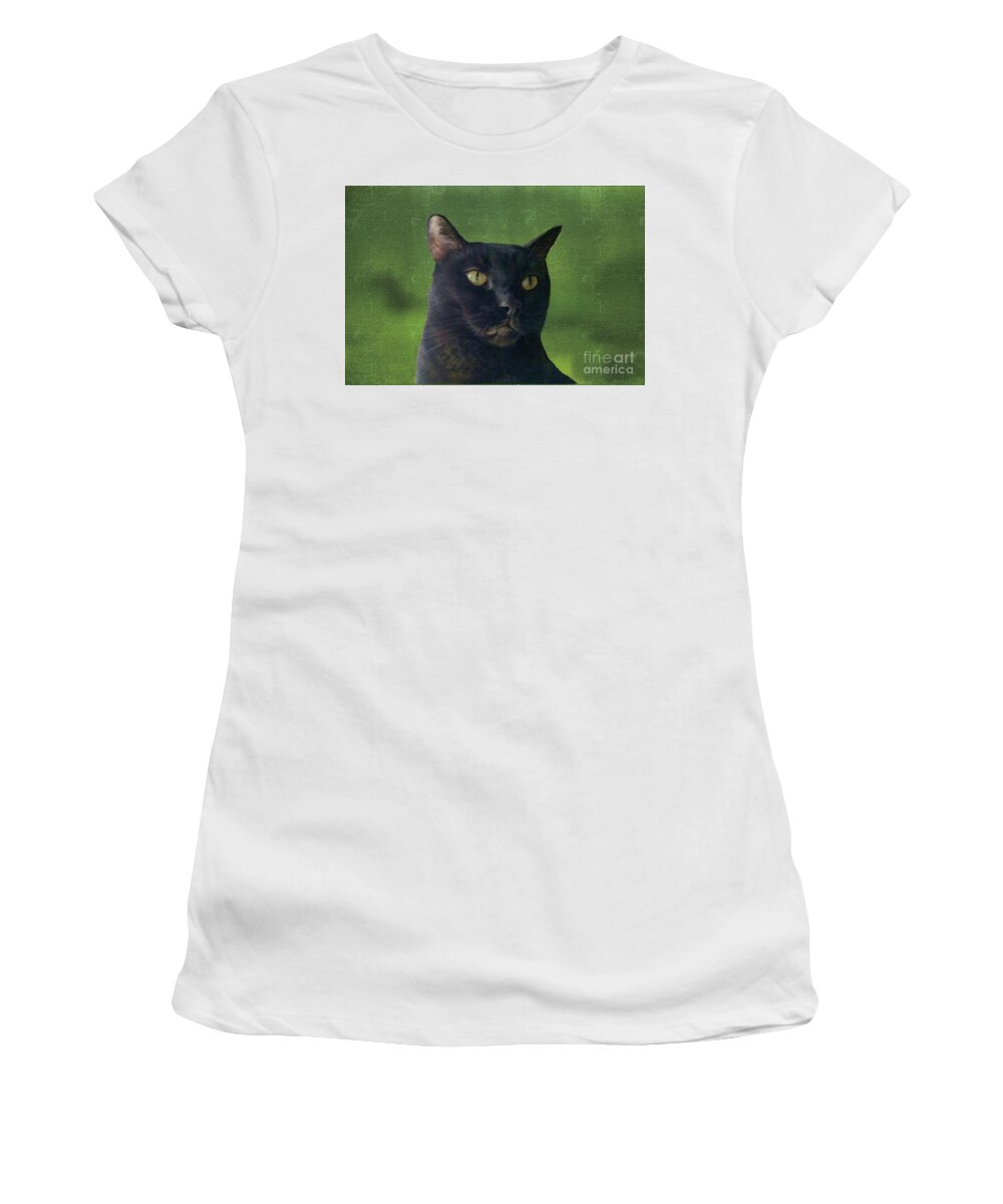 Cat Women's T-Shirt featuring the photograph Portrait of Salem the Cat by Janette Boyd