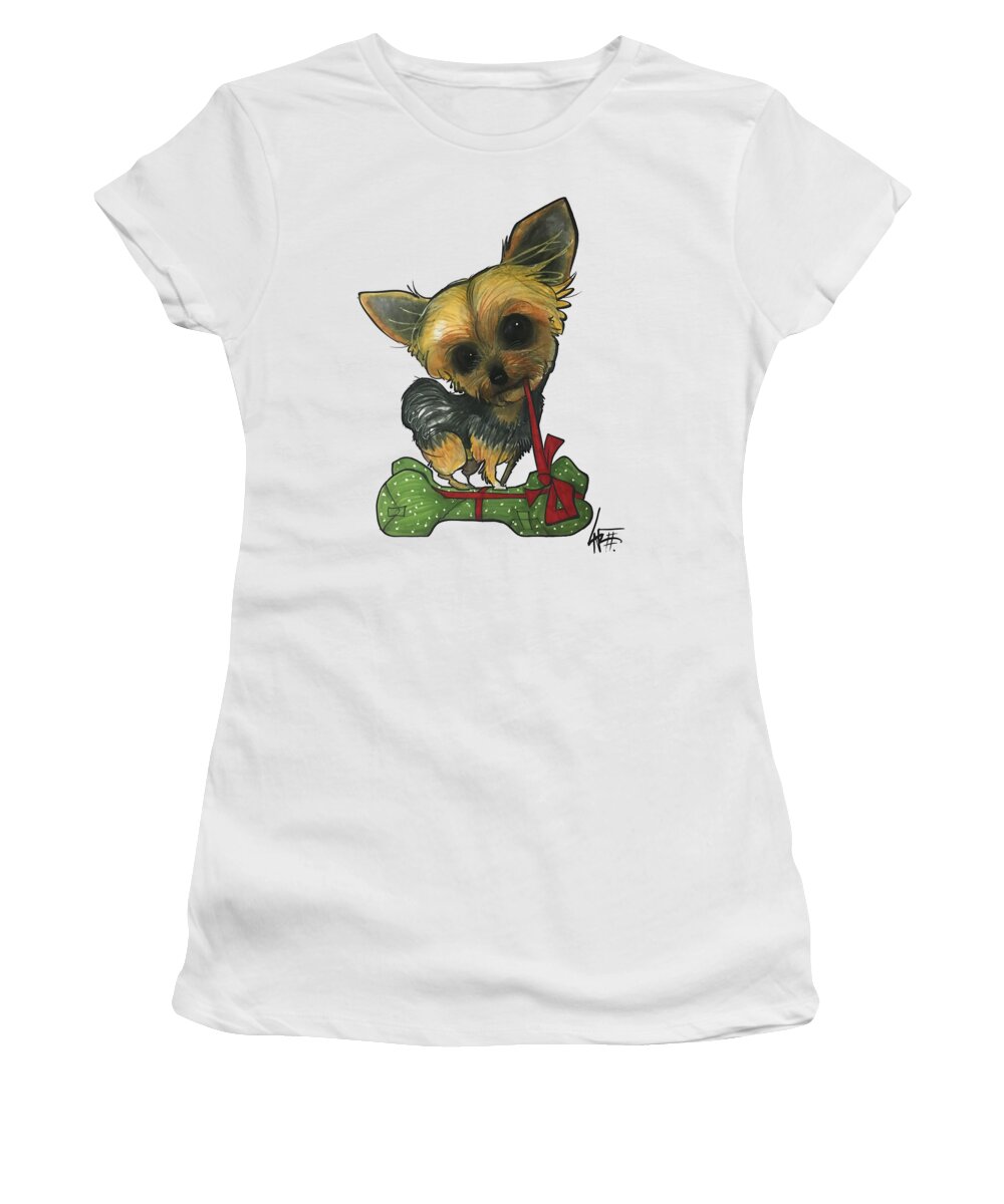 Pet Portrait Women's T-Shirt featuring the drawing Poston 3357 2 by Canine Caricatures By John LaFree