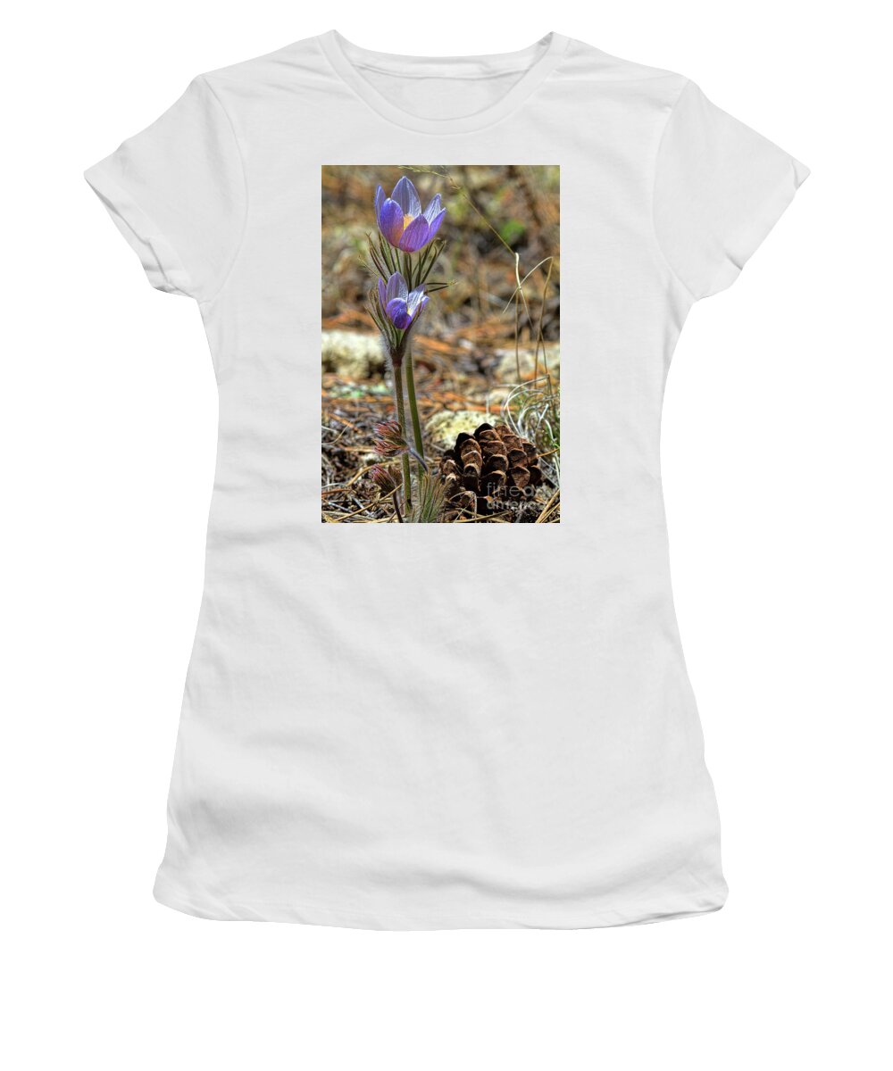 Pasque Flower Women's T-Shirt featuring the photograph Prairie Crocus by Jim Garrison