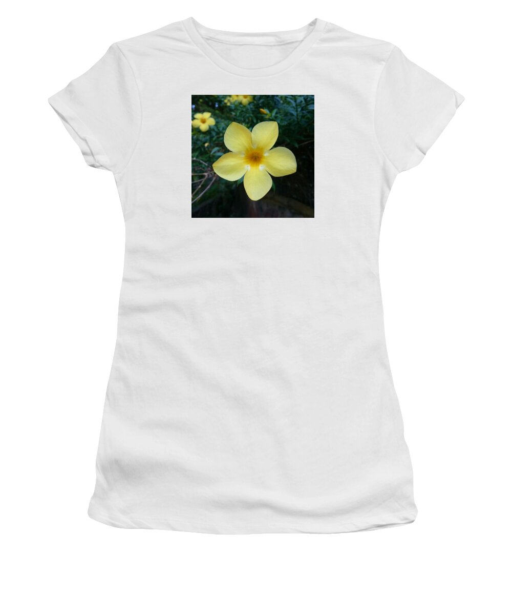 Yellow Women's T-Shirt featuring the photograph Pretty Yellow Flower by Mitzi Ignalaga Canchico
