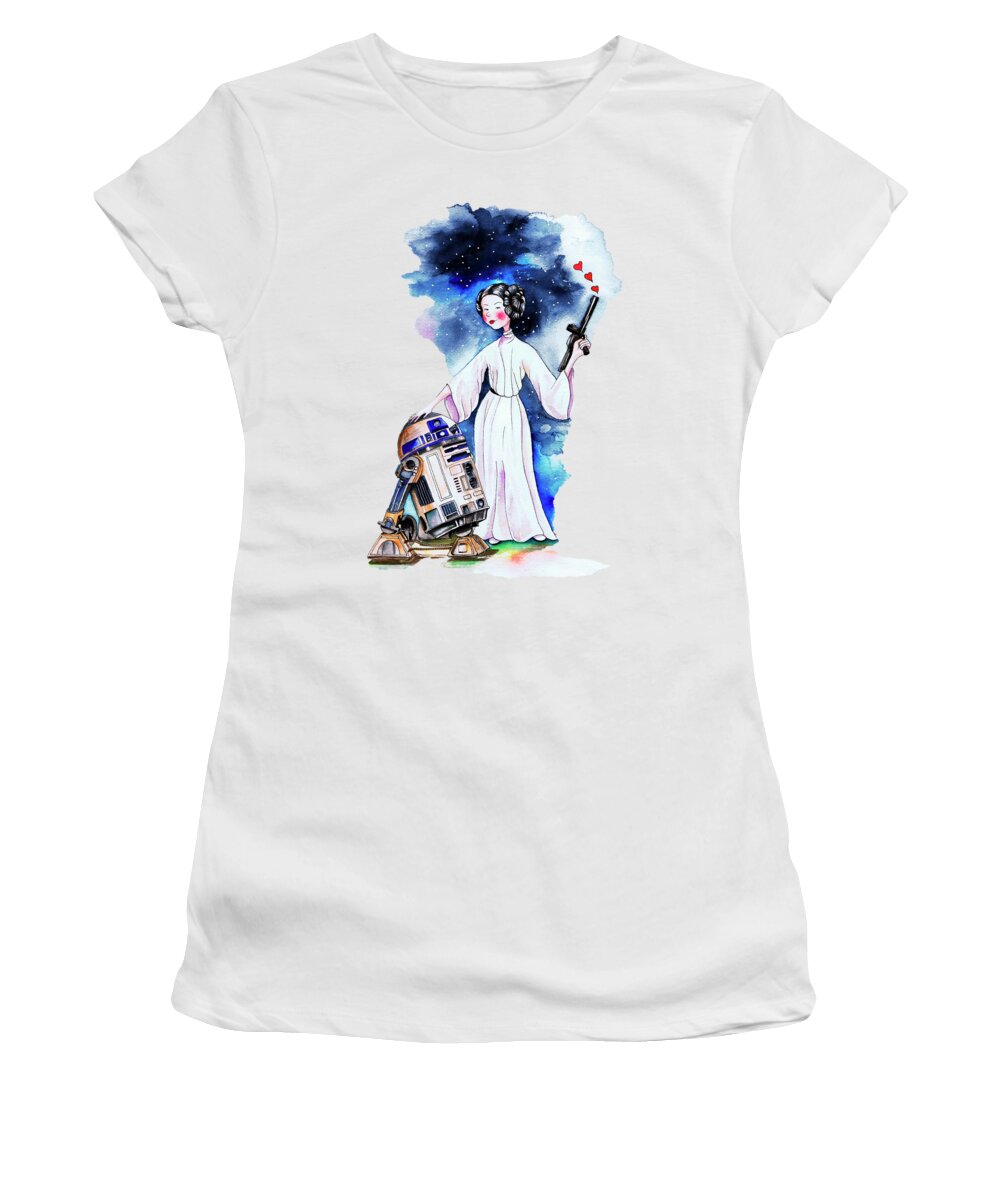 Princess Women's T-Shirt featuring the painting Princess Leia Illustration by Isabel Salvador