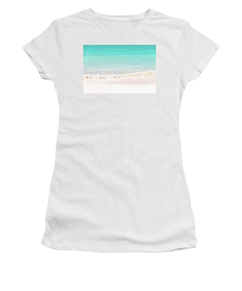 Beach Women's T-Shirt featuring the photograph Pristine water and white sand by Delphimages Photo Creations