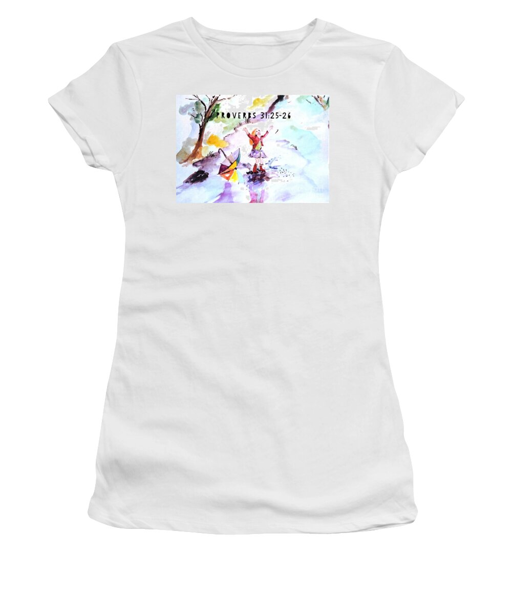 Girl Women's T-Shirt featuring the painting Proverbs by Amanda Dinan