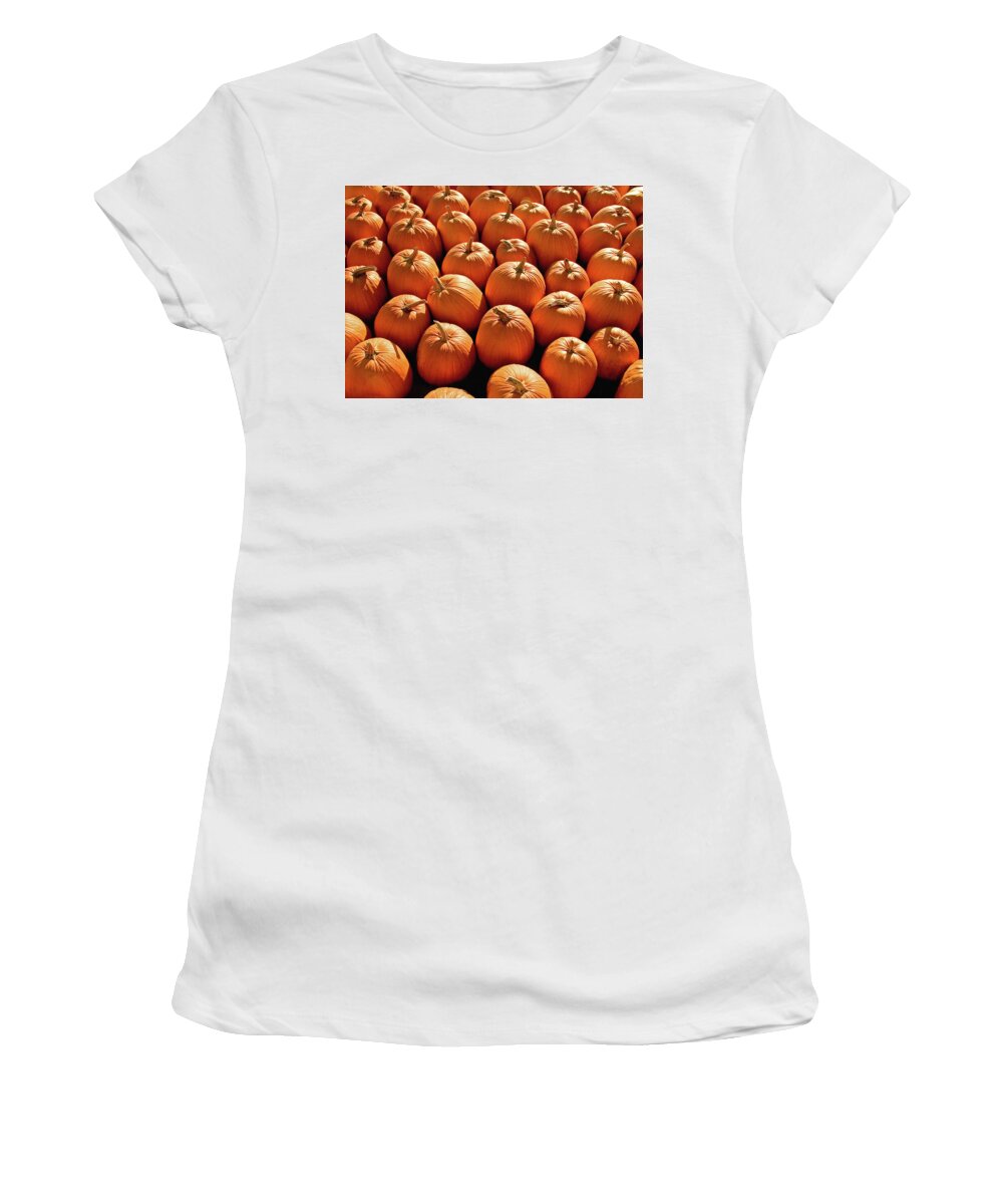 Pumpkins Women's T-Shirt featuring the photograph Pumpkin Pile by Todd Klassy