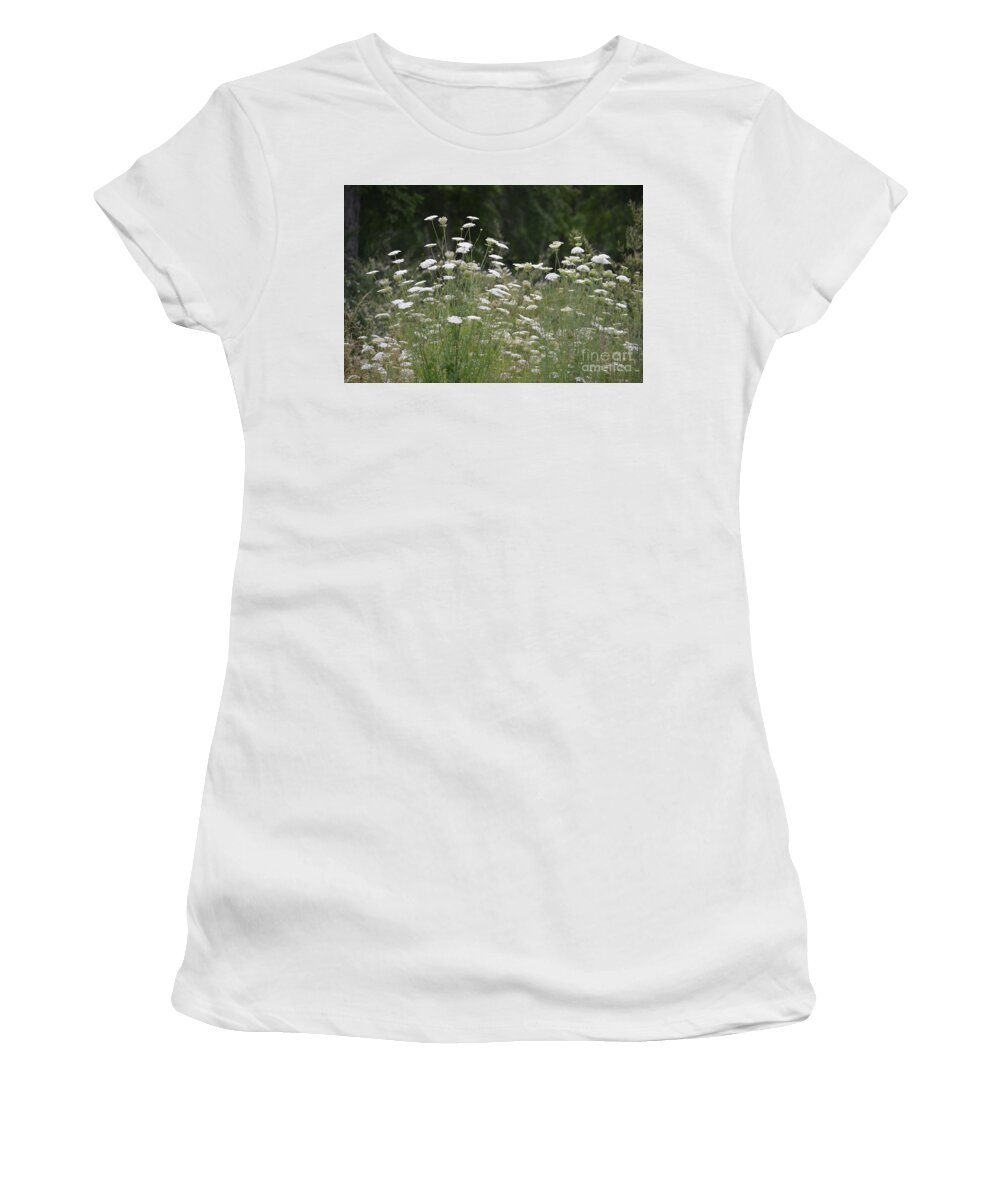 Queen Anne's Lace 16-01 Women's T-Shirt featuring the photograph Queen Anne's Lace 16-01 by Maria Urso