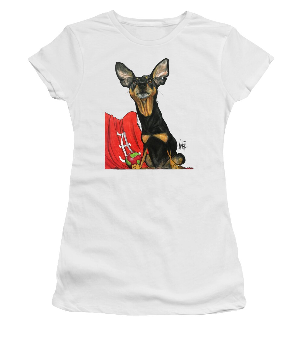 Randolph Women's T-Shirt featuring the drawing Randolph 3955 by Canine Caricatures By John LaFree