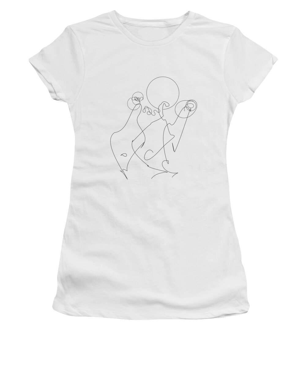 Three Women's T-Shirt featuring the digital art Really Loose Drawing 2 by Keshava Shukla