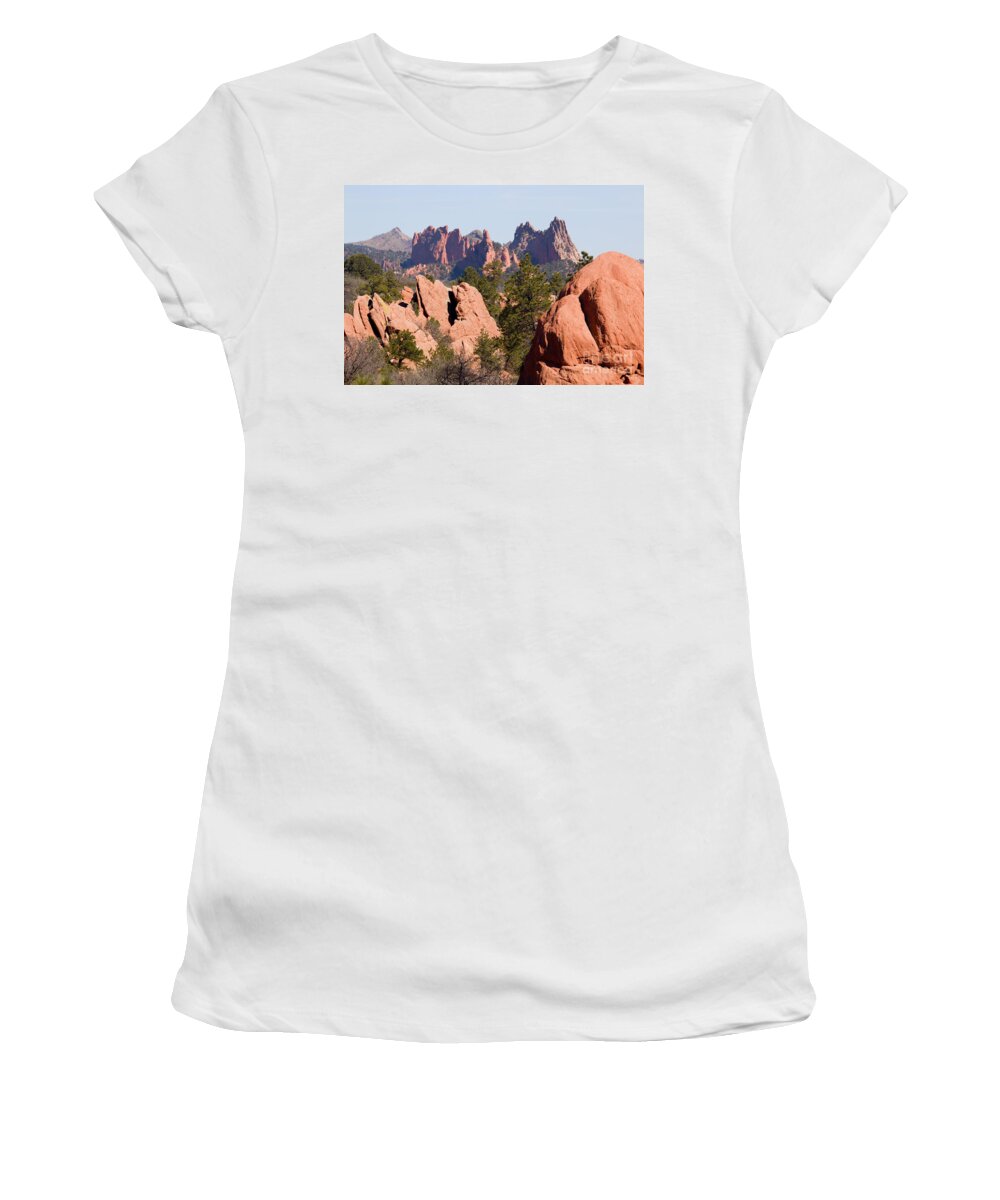 Garden Of The Gods Women's T-Shirt featuring the photograph Red Rock Canyon Open Space Park and Garden of the Gods by Steven Krull