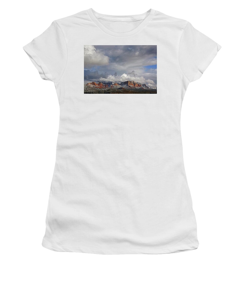 Redrockformations Women's T-Shirt featuring the photograph Red Rocks of Sedona by Theo
