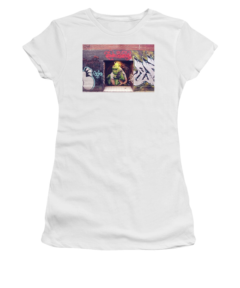 Street Photography Women's T-Shirt featuring the photograph Red room by J C