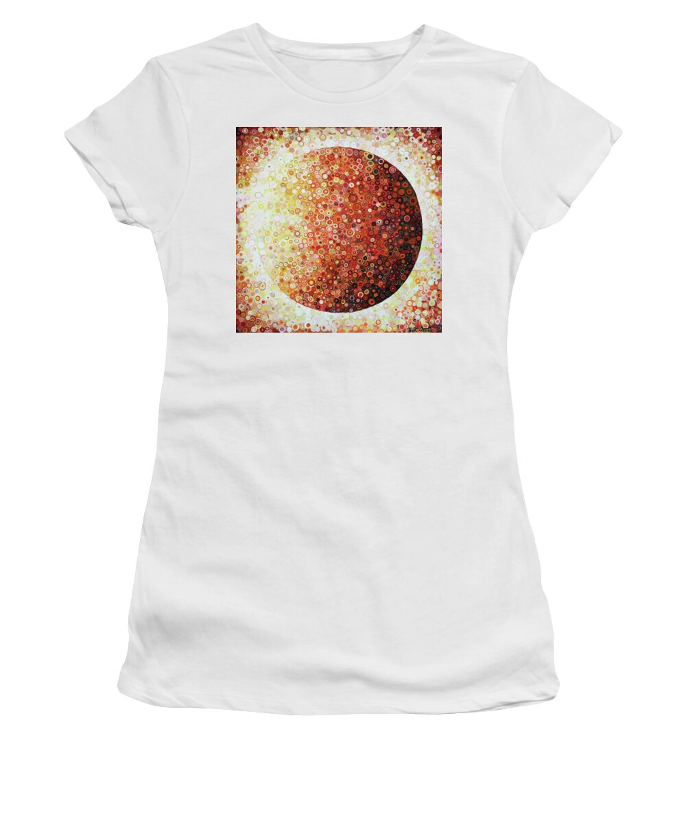 Core Women's T-Shirt featuring the painting Harvest Moon by Manami Lingerfelt