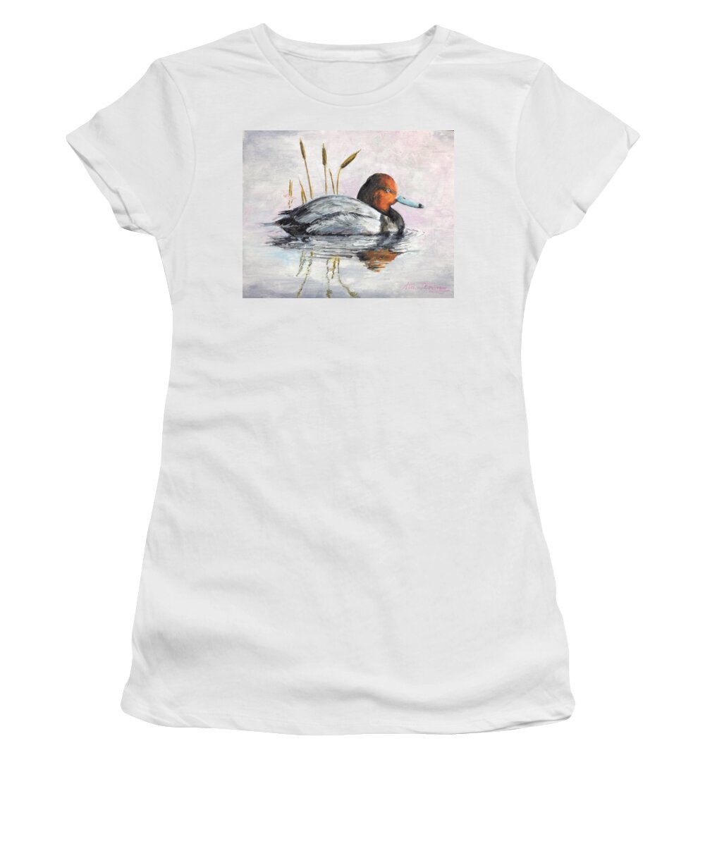Duck Women's T-Shirt featuring the painting Redhead by Stan Tenney