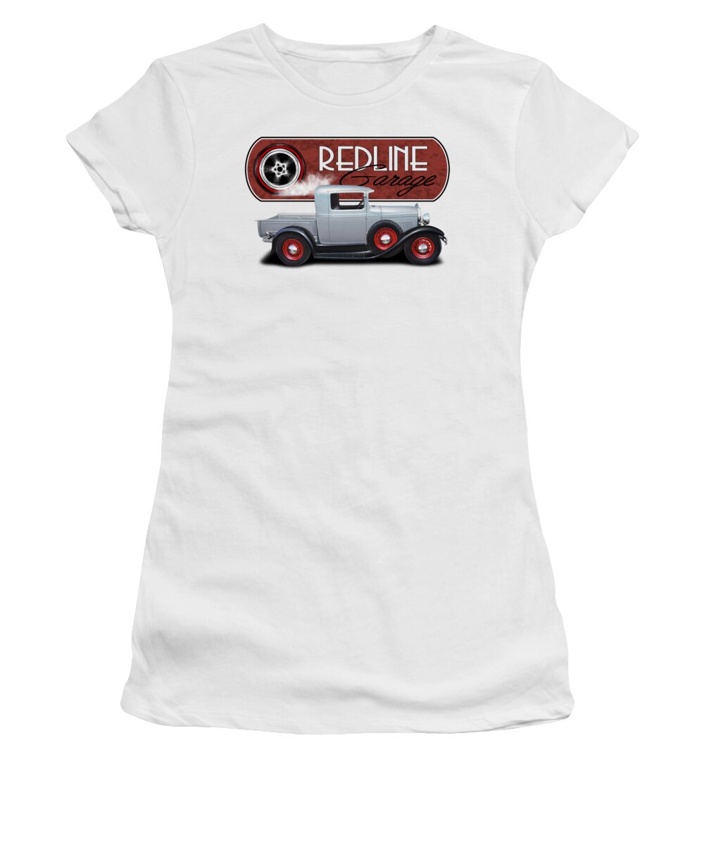 Redline Women's T-Shirt featuring the digital art Redline Street Rod by Paul Kuras