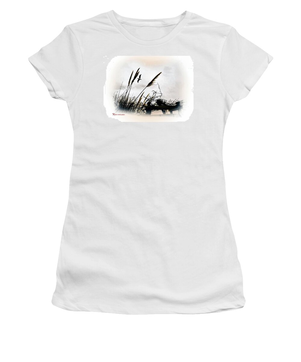 And Women's T-Shirt featuring the photograph REEDS and SEA by A L Sadie Reneau