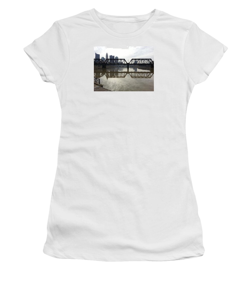 Bridge Women's T-Shirt featuring the photograph Reflections 1 by James Stoshak