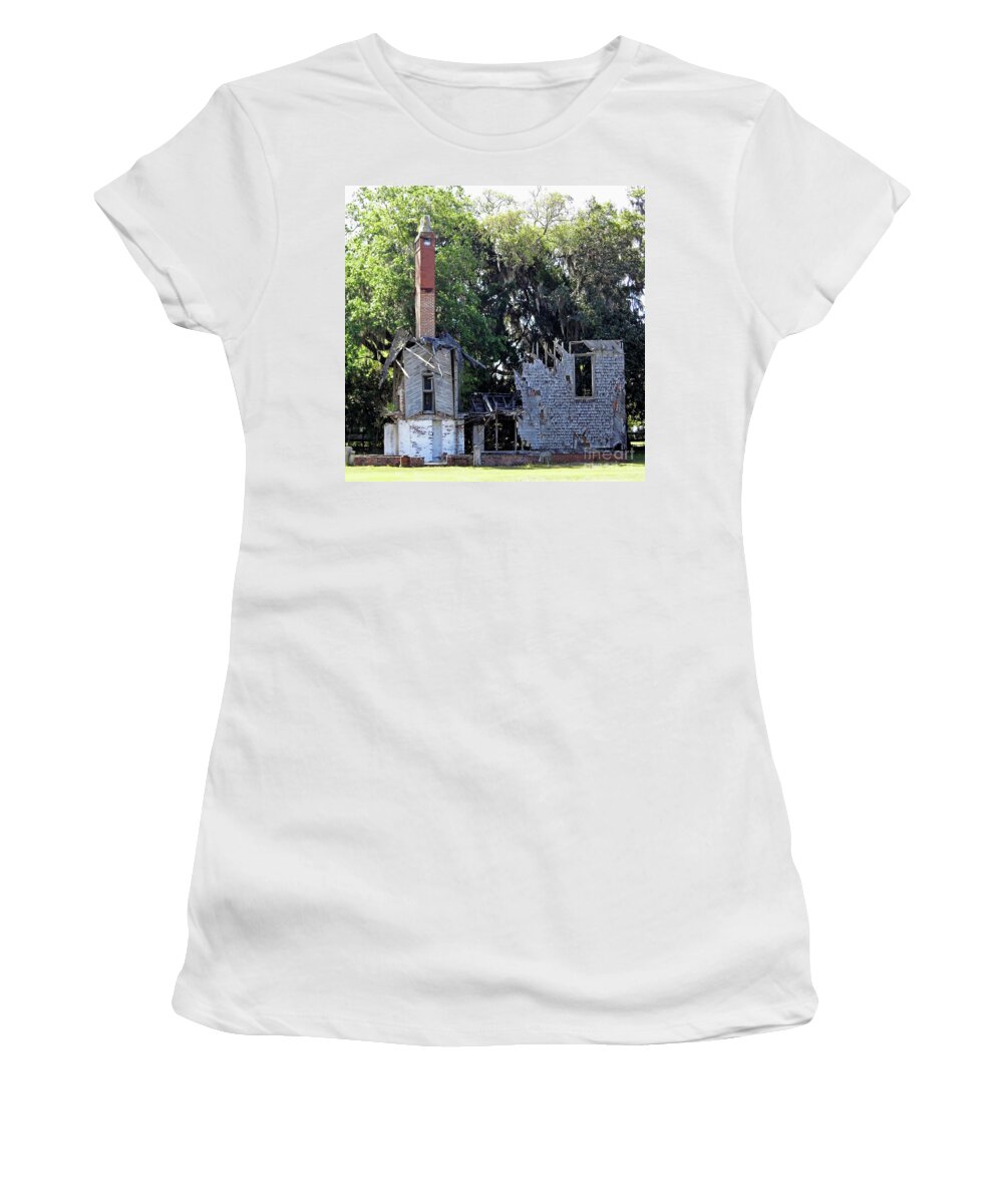 Ruin Women's T-Shirt featuring the photograph Remains Of The Guest House by D Hackett