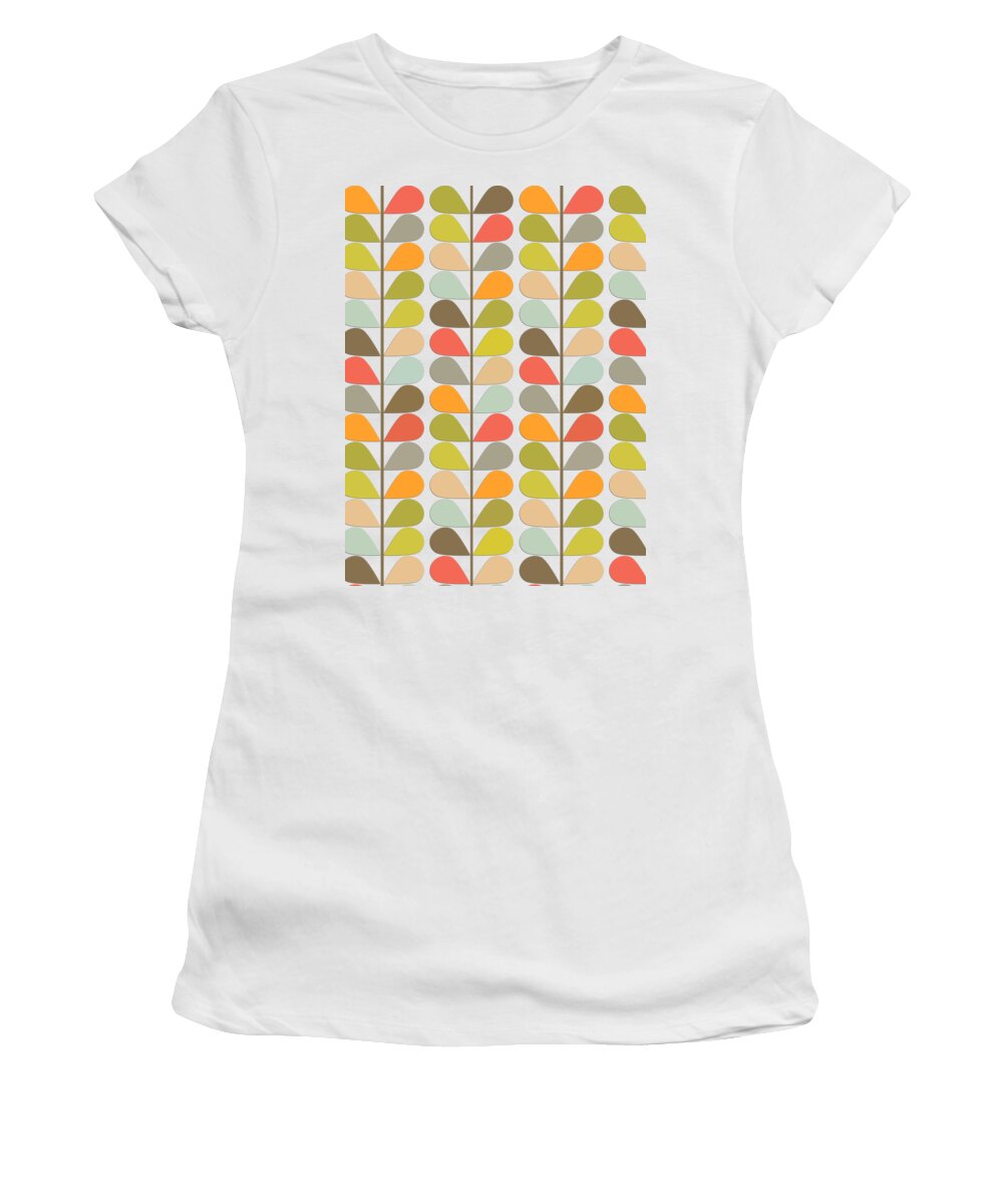 Retro Women's T-Shirt featuring the digital art Retro 60s Midcentury Modern Pattern by Lea Hollingsworth-Ramsey