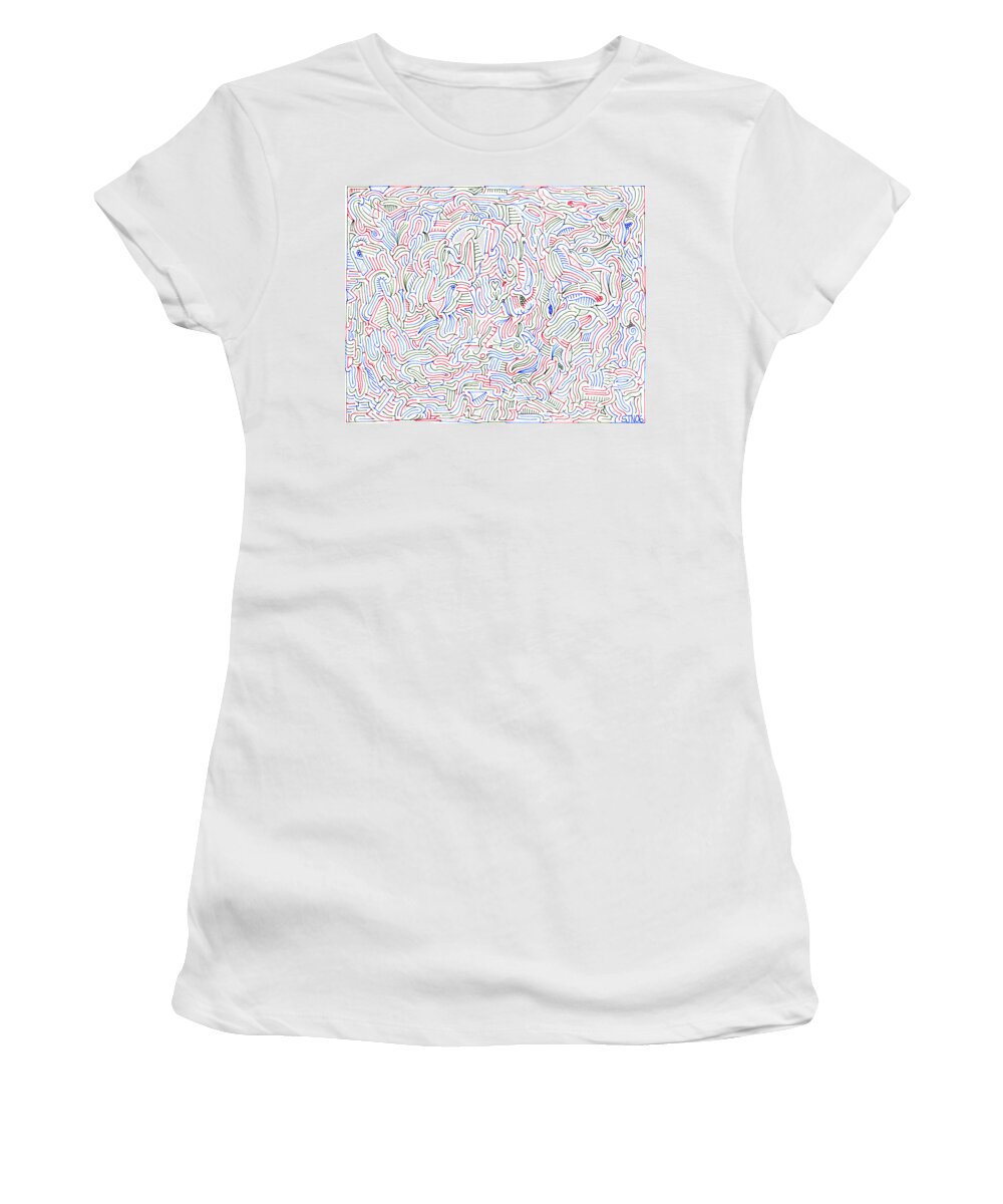 Mazes Women's T-Shirt featuring the drawing Reverie by Steven Natanson