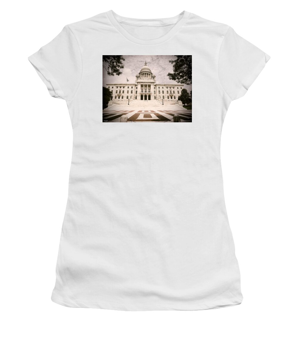 Providence Women's T-Shirt featuring the photograph Rhode Island State House by Lourry Legarde