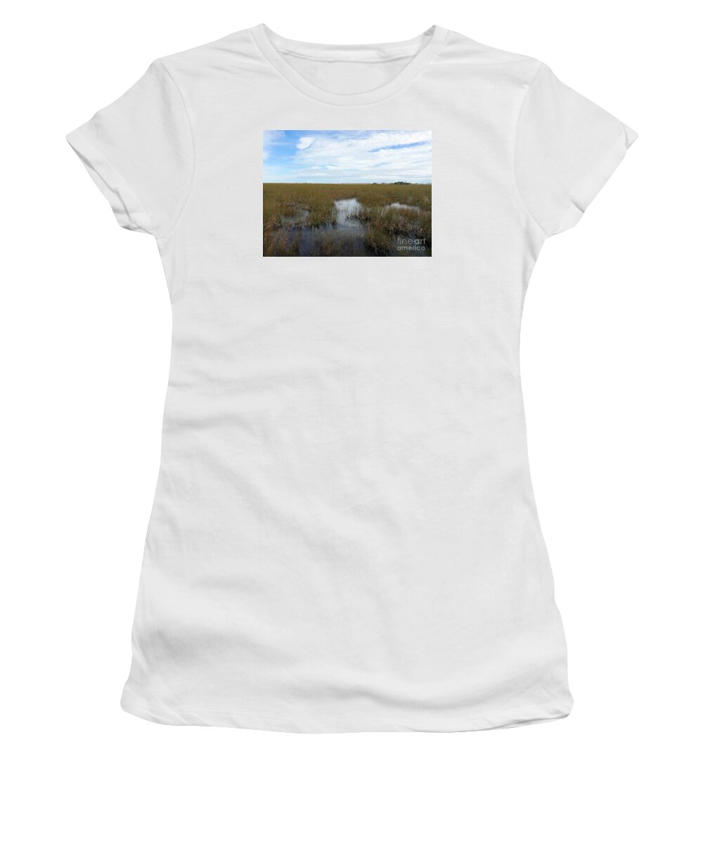 Florida Women's T-Shirt featuring the photograph River of Grass by Maxine Kamin