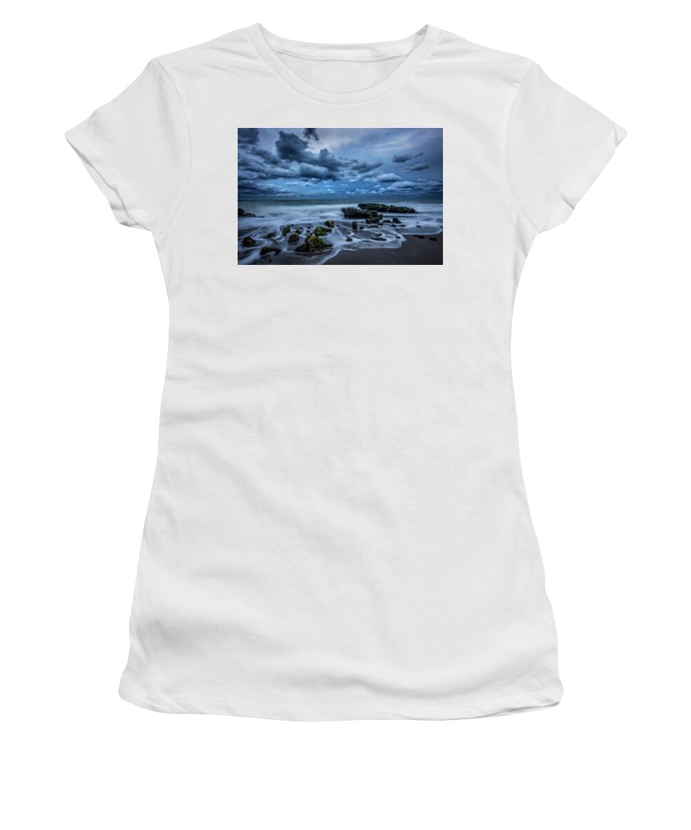 Clouds Women's T-Shirt featuring the photograph Rolling Thunder by Debra and Dave Vanderlaan