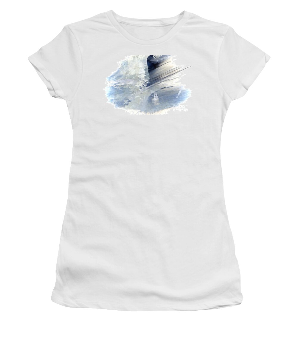 Blue Textured Art Women's T-Shirt featuring the digital art Rough Yet Peaceful by Margie Chapman