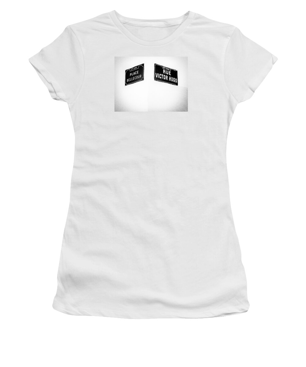 Confluence Women's T-Shirt featuring the photograph The Corner of Place Bellecour and Rue Victor Hugo by Gary Karlsen