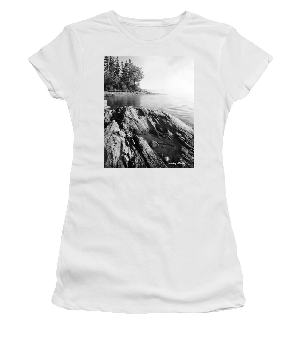 Landscape Women's T-Shirt featuring the photograph Rugged Lake Shore by Harry Moulton