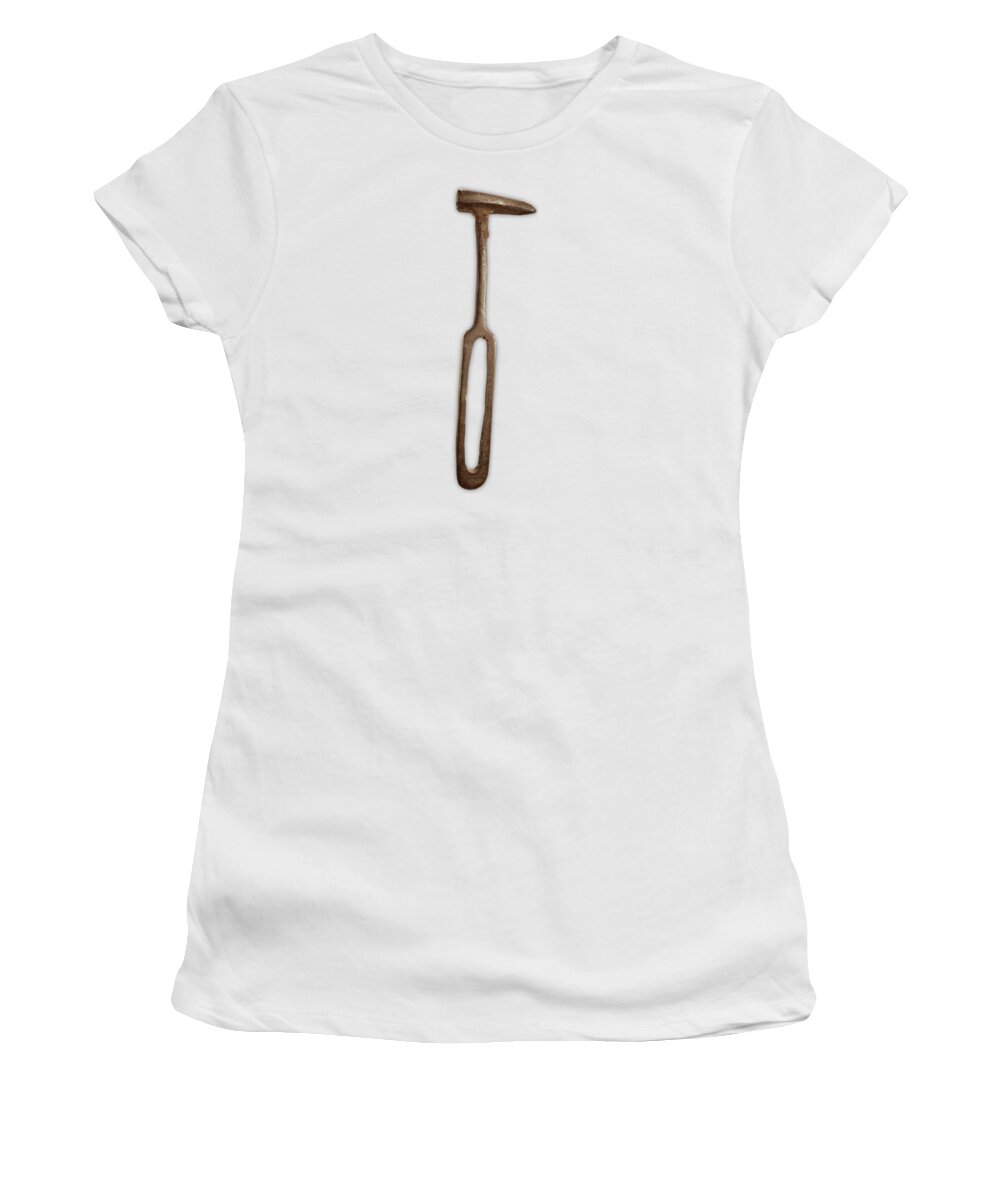 Antique Women's T-Shirt featuring the photograph Rustic Hammer on Color Paper by YoPedro